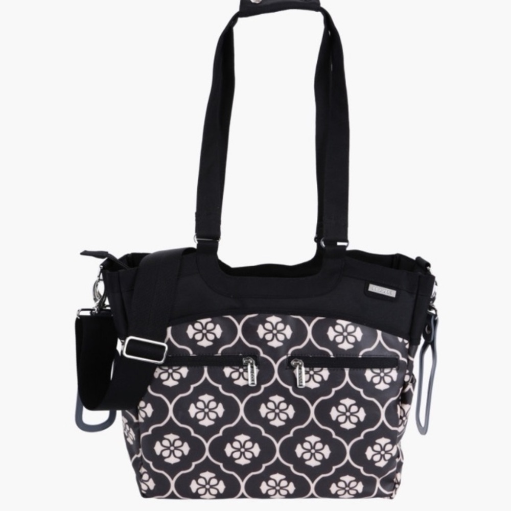 JJ Cole Camber Diaper Bag in Black Floret